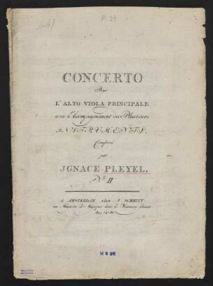 Concerto pour l'alto viola principale, Nr. 2 : avec l'accompagnement des plusieurs instruments