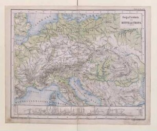 Berg-u. Flusskarte von Mitteleuropa