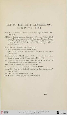 List of the chief abbreviations used in the text