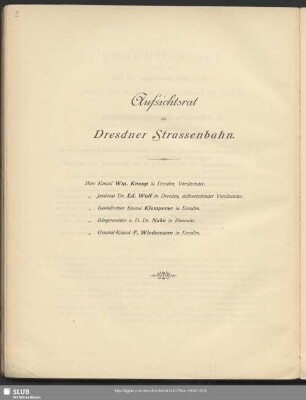 Aufsichtsrat der Dresdner Strassenbahn
