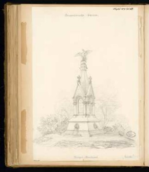 Gefallenendenkmal, Mühlhausen Monatskonkurrenz August 1878: Perspektivische Ansicht
