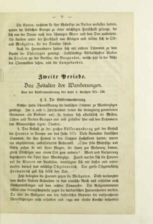 Zweite Periode. Das Zeitalter der Wanderungen