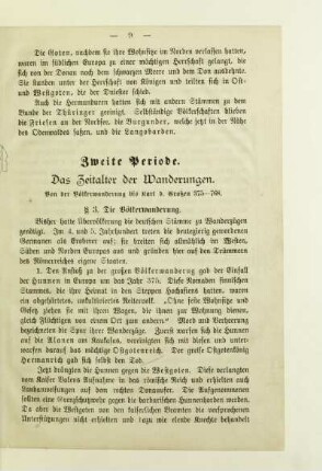 Zweite Periode. Das Zeitalter der Wanderungen