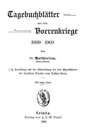 Tagebuchblätter aus dem Boerenkriege 1899-1900