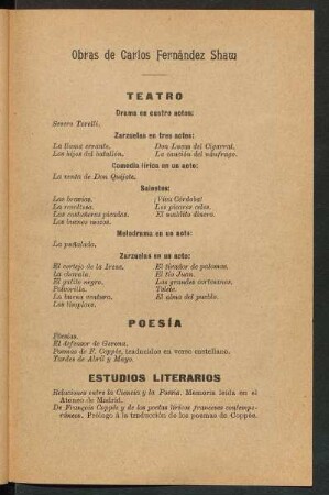 Obras de Carlos Fernández Shaw