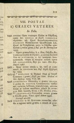 1) Graeci veteres