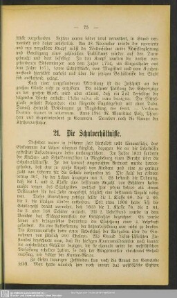 21. Die Schulverhältnisse