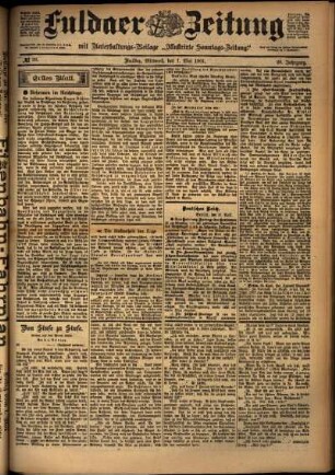 Erste Ausgabe vom Mittwoch, den 01. Mai 1901.