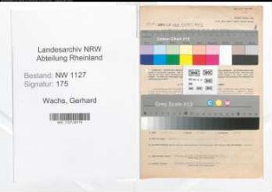 Entnazifizierung Gerhard Wachs , geb. 09.11.1902 (Werksleiter)