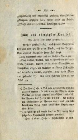 Fünf und vierzigstes Kapitel. Wie Hofer sein Leben geendet