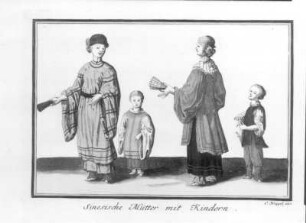 Zwei chinesische Mütter mit zwei Kindern