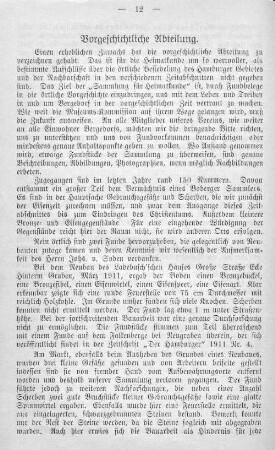 Vorgeschichtliche Abteilung.