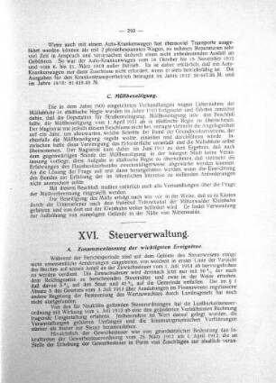 XVI. Steuerverwaltung