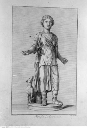 Recueil des marbres antiques qui se trouvent dans la galerie du roy de Pologne à DresdenTafel 7 - Nimphe De Diane
