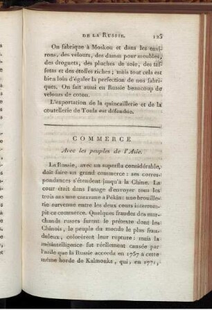 Commerce avec les peuples de l'Asie