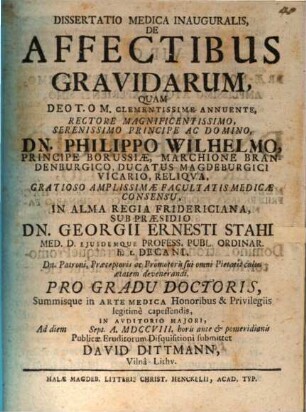Diss. med. inaug. de affectibus gravidarum