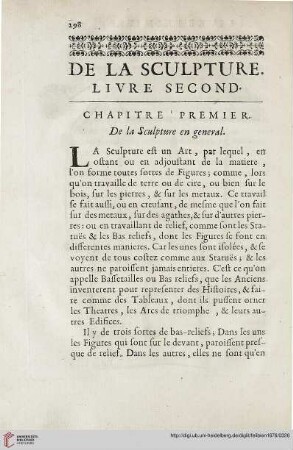 Chapitre premier: De la sculpure en general