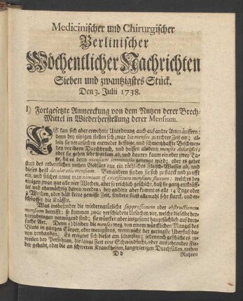Sieben und zwantzigstes Stück