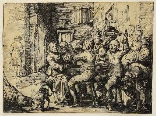 Zechende Bauern in der Schenke