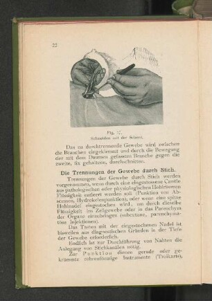 Fig. 17. Schneiden mit der Schere.