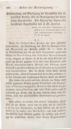 100-132 Entwicklung und Würdigung der Grundsätze des canonischen Rechtes über die Verweigerung des kirchlichen Begräbnisses : ein Beitrag zur Theorie des kirchlichen Begräbnisses