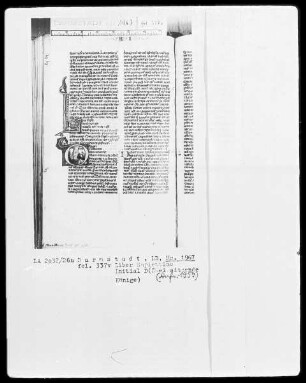 Biblia sacra mit Missale — Initiale D mit zwei sitzenden Königen, Folio 337verso