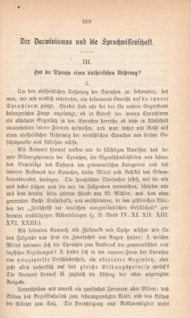 519-533 Der Darwinismus und die Sprachwissenschaft : Fortsetzung