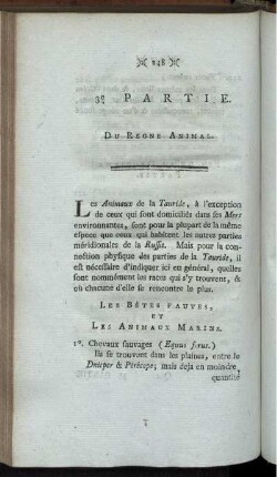3e. Partie. Du Regne Animal.