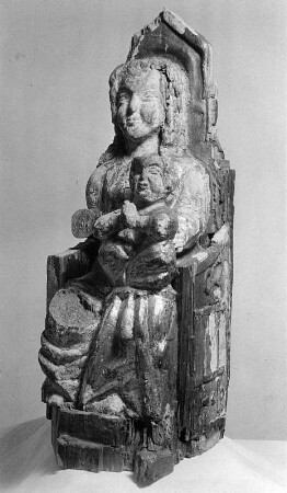 Thronende Maria mit Kind : Thronende Maria mit Kind. Holz, geschnitzt (um 1400). Graz: Steiermärkisches Landesmuseum Joanneum