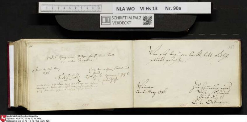 Stammbuch des Ernst Philipp Ludwig Zellmann (1763-1795) aus
                           Braunschweig