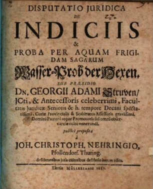 Disp. iur. de indiciis