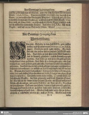 Am Sonntage Quinquagesima
