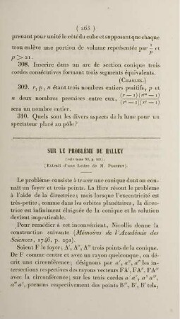 Sur le problème de halley.