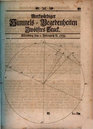 Merkwürdiger Himmels-Begebenheiten Stück .... 1739,12 (Feb.)