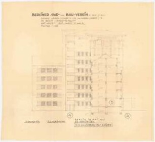 Wohnanlage Knobelsdorffstraße, Berlin-Charlottenburg: Turmhaus: Ansicht Hof von Westen