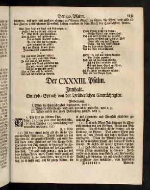 1131-1135, Der CXXXIII. Psalm
