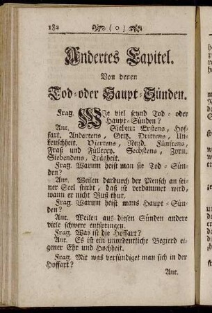 Andertes Capitel. Von denen Tod- oder Haupt-Sünden