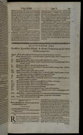 Disputatio XXII. De officio, & potestate Abbatis, & aliorum Prælatorum quoad votum solemne paupertatis.