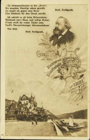Gruss aus dem Dichter- und Künstlerheim zur Krone - Zu Aßmannshausen [...]