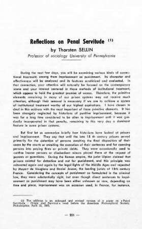221-231, Reflections on Penal Servitude