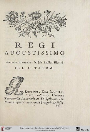 Regi augustissimo