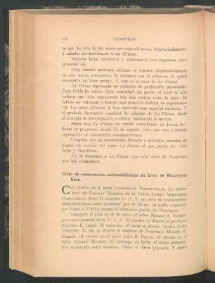 Ciclo de conferencias radiotelefónicas en favor de Nicaragua libre