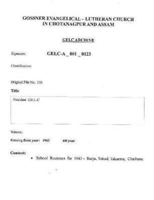 President G.E.L.C.
