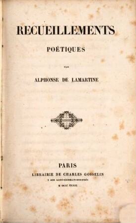 Recueillements poétiques