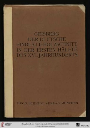 Band 3: Der deutsche Einblatt-Holzschnitt in der ersten Hälfte des XVI. Jahrhunderts
