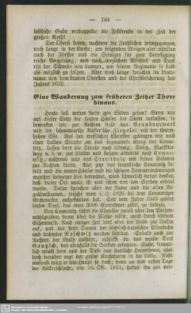 Eine Wanderung zum früheren Zeitzer Thore hinaus