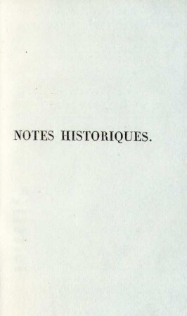 Notes historiques