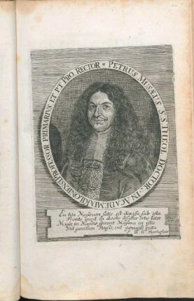 Primarivs Et. P.T. Pro Rector Petrus Musæus. S.S. Theol. Doctor In Academia Kiloniensi Professor