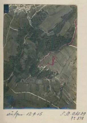 Foto feindlicher Batterien nordwestlich von Moulins (Luftbild)