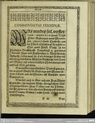 Lebenslauf : Commendatio Personae